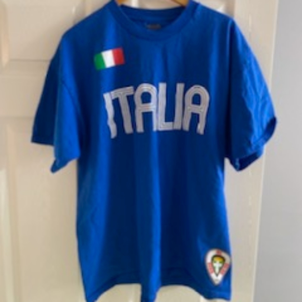 Italia Shirt Simply for Sports Mens Blue Soccer Sports Short Sleeve